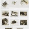 The Yule-log by Celia Thaxter, illustrated by L.B. Humphrey. [Depictions of winter landscapes, fireplace, house, family, tree, window scenes, birds.]