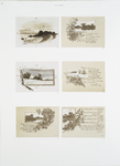 Sunlight and Shadows [depictions of winter landscapes with snow, rivers, roads, birds, houses, trees, and bushes.]