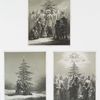 Spirit of the Pines [angels gathering, with children dressed in leaves, with tall tree, moon and stars; children kneeling before tree; gathering with arms raised toward angel in the sky.]