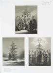 Spirit of the Pines [angels gathering, with children dressed in leaves, with tall tree, moon and stars; children kneeling before tree; gathering with arms raised toward angel in the sky.]