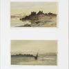 Evening, Cape Ann; Low Tide, Conn. Coast. [Depictions of houses on the shore, boats at sea, birds.]
