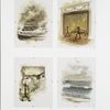 Driftwood Fire. [Depicting ships at sea, blazing fireplaces, and the sun.]