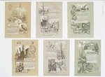 Baltimore Calendar : July, Washington Monument, Barye Lion; August, Eutaw Place, Some Old Houses, Corner of German and Liberty Streets, September, Federal Hill, Lexington Market, Oyster Wharf; October, Post Office, City Hall, Law Courts; November, Ballet Monument, Charles Street; December, The New Palm House.