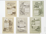 Washington Calendar, 1890, January - June : From near Arlington, Pennsylvania Avenue, Botanical Gardens, Soldiers Home, Big Market, Lincoln Park, anchors, Navy Yard, Treasury, Pension Bureau, War Department from the flats, White House.