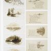 Winged Winds [text with illustrations of sunset over winter landscapes, with trees, birds, ocean, boats, moon.]