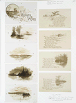 Winged Winds [text with illustrations of sunset over winter landscapes, with trees, birds, ocean, boats, moon.]