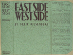 East side, west side. By Felix Riesenberg.