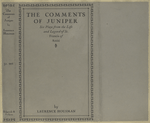 The comments of Juniper; six plays from the life and legend of St. Francis of Assisi, by Laurence Housman.