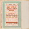 Der Seele woher und wohin.