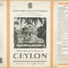 Ceylon. (Series: Der indische Kulturkreis in Einzeldarstellungen)