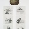A Christmas plum pudding: cards depicting plum pudding, plums, pie, paintings, Jack Horner and holly.