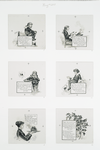 [A Christmas plum pudding: cards depicting drawings, dining, food, holly, Jack Horner and a woman carrying a tray of plum pudding.]