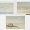 Progressive studies #1: cards documenting the printing process; depicting the sunset, sky, beach and ocean.