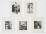 Christmas songs for the sorrowing: cards depicting an angel, women appearing contemplative, a woman with children and domestic spaces.