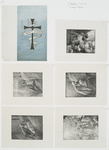 Mary's vision: cards depicting the cross, a banner with text, Mary and the Christ child in the manger, angels, stars, and children holding toys