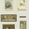 [Trade cards depicting storks, fans, children, fire, men, knives; store locations include 31 Union Square, 132 West 25th Street and 375 Broadway.]