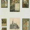 [Trade cards and calendars depicting chess playing, cherubs throwing snowballs, badminton, 7th Regiment Armory, bows and arrows; store locations include Union Square, 17 East 14th Street and 559 to 571 Fulton Street.]
