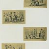 [Trade cards depicting women cleaning items with Sapolio cleaning product.]