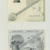 Trade cards depicting storks, birds, boats, umbrellas, bodies of water, insects, lily pads and bamboo.]
