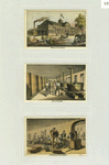 Trade cards for a winery entitled : Works and vaults ; Wine presses ; Finishing champagne.