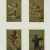 Trade cards and calendars depicting girls : watching doves, blowing bubbles, dressing up in adult clothing and playing with bubbles.