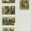 Trade cards entitled 'Off Coney Island' and 'On the road to Coney Island'; depicting a sailboat, a train ride, Uncle Sam bringing Native Americans a wagon full of soap, John Bull bringing soap to Cyprus, a sailor and captain on board a ship.
