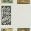 Trade cards depicting a horseshoe, pictures of landscapes, children, frog, mouse, mole, and the race between the turtle and the hare.
