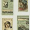 Trade cards depicting portraits of girls and Long Island Rail Road schedules depicting New York City, Shinnecock and Fire Island in the summer, Montauk and Great South Bay in the winter.