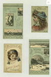 Trade cards depicting portraits of girls and Long Island Rail Road schedules depicting New York City, Shinnecock and Fire Island in the summer, Montauk and Great South Bay in the winter.