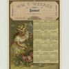 [A trade calendar for 1880 depicting a girl with an umbrella picking flowers.]
