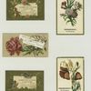 Trade cards depicting flowers, a fairy and a baby.