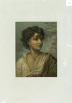 [A trade card depicting a man in the wind wearing a necklace and earring.]