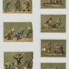 [Miniature children playing with dominoes and chess pieces ; children : playing checkers, with mirrors and falling while sitting in chairs.]