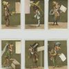 Cards depicting men in various outfits.