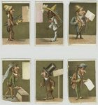 Cards depicting men in various outfits.