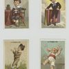 Trade cards entitled : le premier cigare ; le premier prix ; respectez vos supérieurs ; la premiere dent.