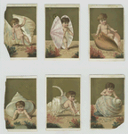 Cards depicting babies in seashells.