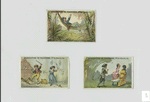Trade cards entitled : La paresse ; L'avarice ; La luxure.
