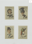 Trade cards depicting caricatures of salesmen.