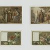 Cards depicting butterflies, flowers and biblical scenes.
