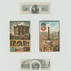 Trade cards depicting birds, landscapes, a mill, the fall of Bastille and Bastille Day.