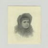 Trade cards depicting flowers and a portrait of a girl.