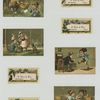 Trade cards depicting flowers, berries, baskets of fruit, a dog and telephones : poles and lines.