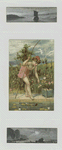 Trade cards depicting fishing, lily pads, and ocean landscapes.