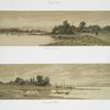 Pleasant Homes; Summer by the Sea [prints depicting houses and boats along the seashore].