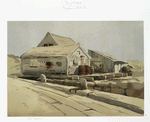 Progressive Studies #2 [print depicting house and wooden barrels].