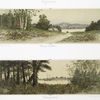 Bit of Isleboro; Old Hemlocks [prints depicting coastal landscapes with houses, sailboats, and trees].