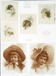 Easter cards and calendars depicting girls with flowers, birds, snow covered branches, and Jack and Maud.