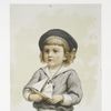 Our Young Commodore [portrait of young girl with toy sailboat].