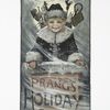 Prang's holiday publications [depicting a boy with toys going down a chimney and the moon.]